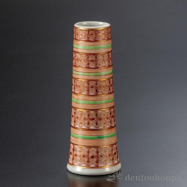 送料無料 花入 小紋手 おすすめ 5号 ガラス 木札名入れ可 小紋手 ガラス フラワーベース 花器 一輪挿し おすすめ 九谷焼 上場 創立 周年 開業 事務所移転 竣工 開店 Kti3059 和食器 陶器 九谷焼 伝統本舗