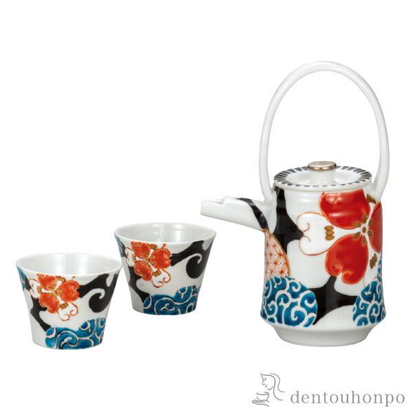 晩酌揃 色絵華唐草 ( 酒器 日本酒 冷酒 プレゼント 人気 九谷焼 結婚 出産 内祝い 引き出物 金婚式 誕生日プレゼント 還暦祝い 古希 喜寿 米寿 退職 )