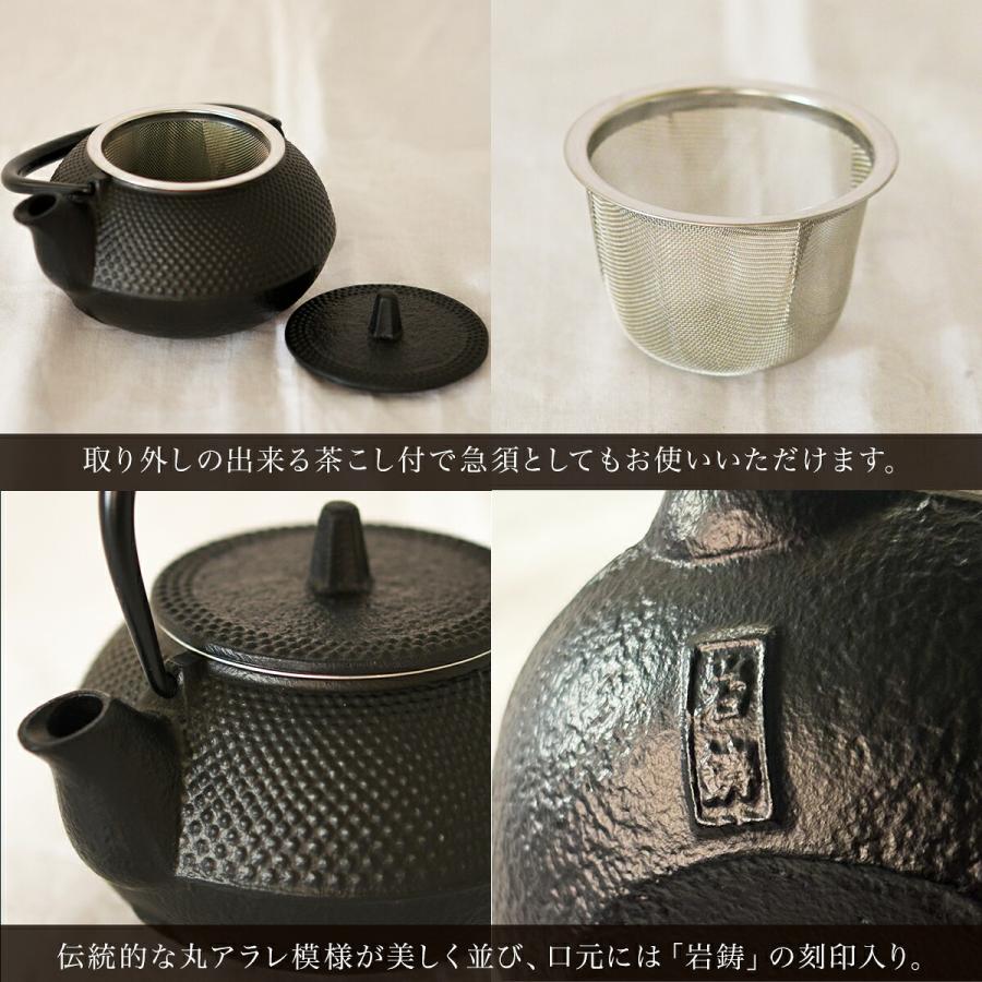 岩鋳（IWACHU） 南部鉄器 鉄瓶兼用急須 新アラレ 直火用 3型 320ml