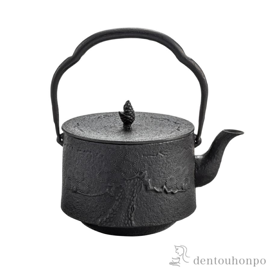 岩鋳（IWACHU） 南部鉄器 鉄瓶18型 寸同松 直火専用 1900ml（1.9L