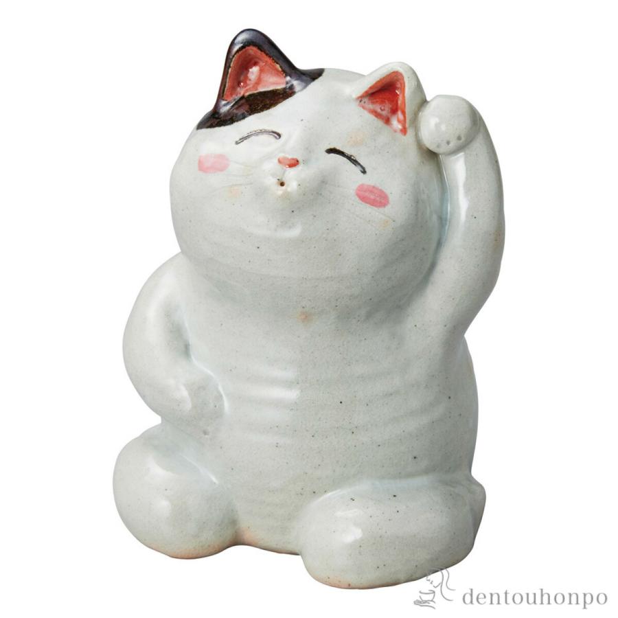 置物 しあわせ猫 てまねき 大 ( へちもん 木札名入れ有料 初任給