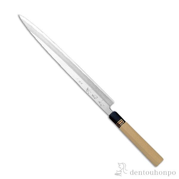 送料無料」 和包丁 堺菊守 銀3（水牛柄） 薄刃 180mm 1本 名入れ彫刻