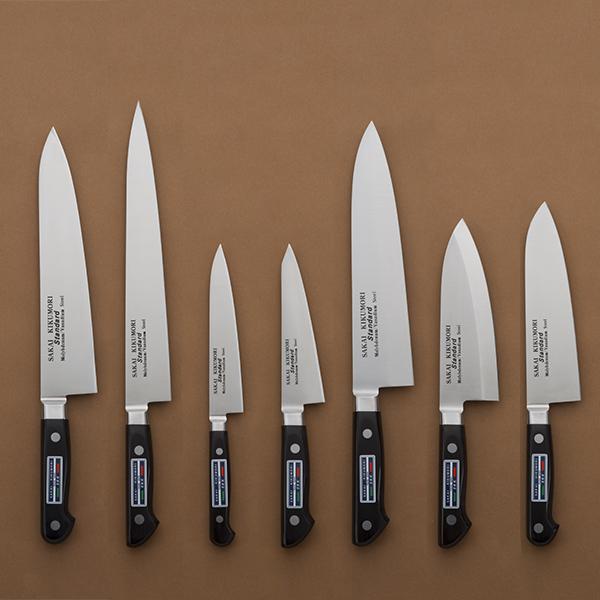洋包丁 堺菊守 スタンダード(口金付) 骨スキ・角型 1本 名入れ 洋包丁 堺菊守 スタンダード(口金付) 骨スキ・角型 1本 名入れ