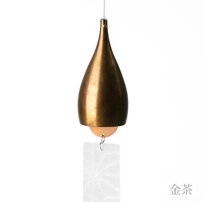 能作　風鈴3個セット　しずく　金茶　ゴールド 能作 風鈴 しずく 金茶 短冊付 ( 能作 父の日 プレゼント 受付 来客用