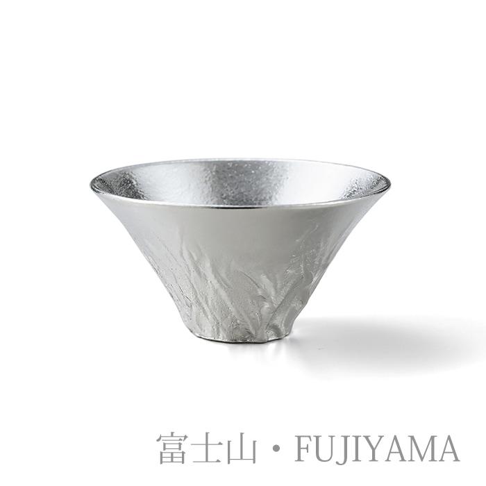 富士山FUJIYAMA 酒器セット 錫 金箔 片口・大 片口1個・ぐい呑2種入り ( 能作 名入れ有料 退職祝い 定年 酒器 日本酒 冷酒 プレゼント 人気 高岡銅器 結婚 )の画像