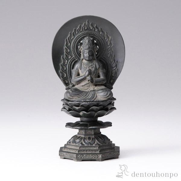 仏像 大日如来 選べる3色／古美金／古美青銅／古美茶 15cm ( 木札名