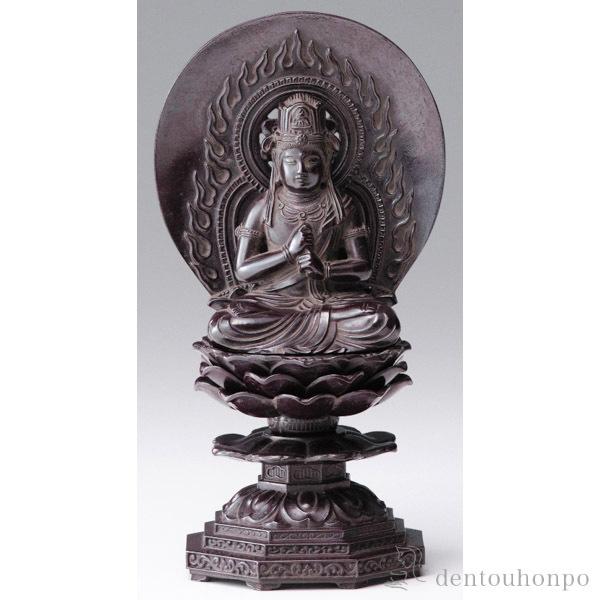 仏像 大日如来 選べる3色／古美金／古美青銅／古美茶 15cm ( 木札名