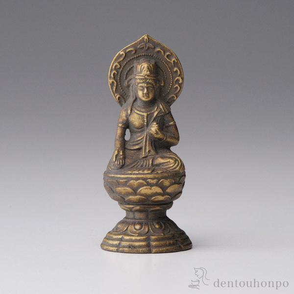 仏像 虚空蔵菩薩 選べる3色／古美金／古美青銅／古美茶 7cm ( 木札名