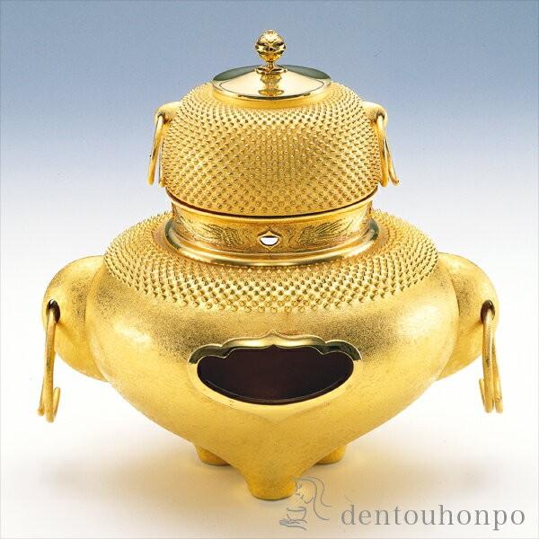純金 風炉 岩石 8号 ( 光則（金工芸） 茶器 抹茶 湯沸かし 茶室 人気