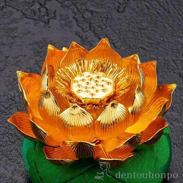 純金 蓮飾り 2寸・40g ( 光則（金工芸） 木札名入れ有料 お寺 仏壇
