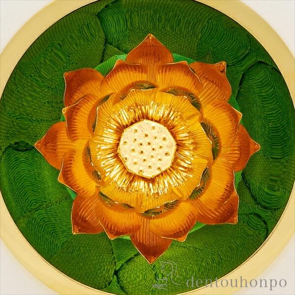 純金 蓮飾り 2寸・40g ( 光則（金工芸） 木札名入れ有料 お寺 仏壇