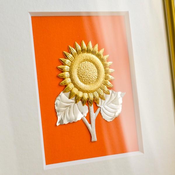 古いフランスの額 木製フレーム ひまわり 古いフランスの額 木製フレーム ひまわり