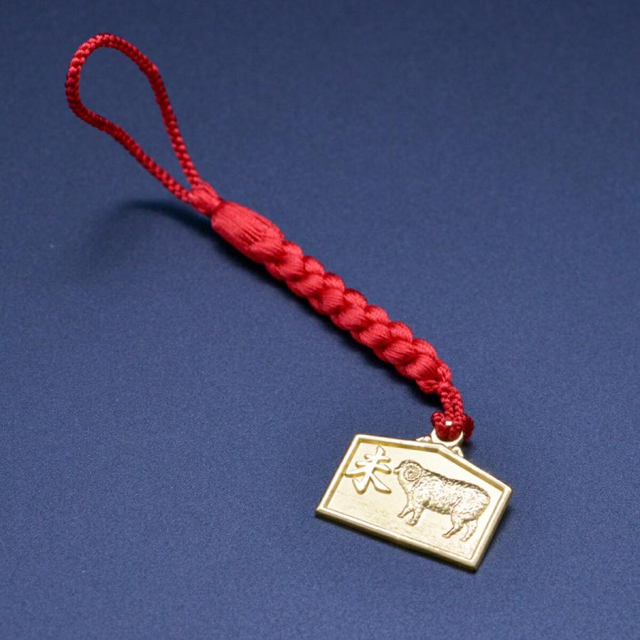 K18 根付 絵馬 未 ( ストラップ 美術品 工芸品 おしゃれ ブランド