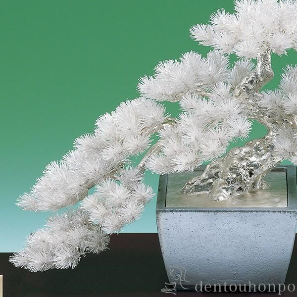 純銀 盆栽 懸崖松 12号・630g ( 光則(銀工芸) 木札名入れ有料 純銀 盆栽 懸崖松 12号・630g ( 光則(銀工芸) 木札名入れ有料