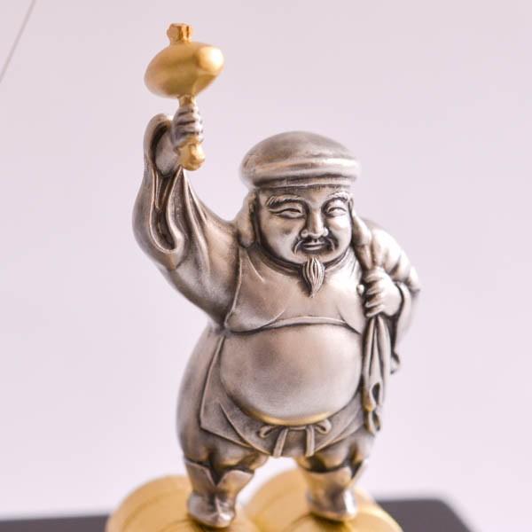 銀製 大黒天・恵比須セット 53g ( 武比古 木札名入れ有料 恵比寿 大黒 宝船 置物 幸運 東京銀器（銀工芸） 結婚 出産 内祝い 引き出物 金婚式 )の画像