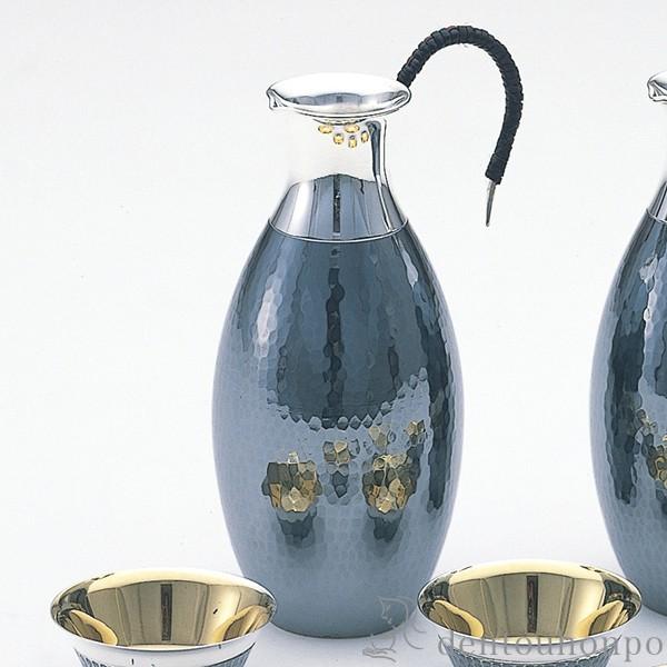 銀製 酒器揃 鎚目 2×5 A ( 酒器 日本酒 冷酒 プレゼント 人気 東京銀器