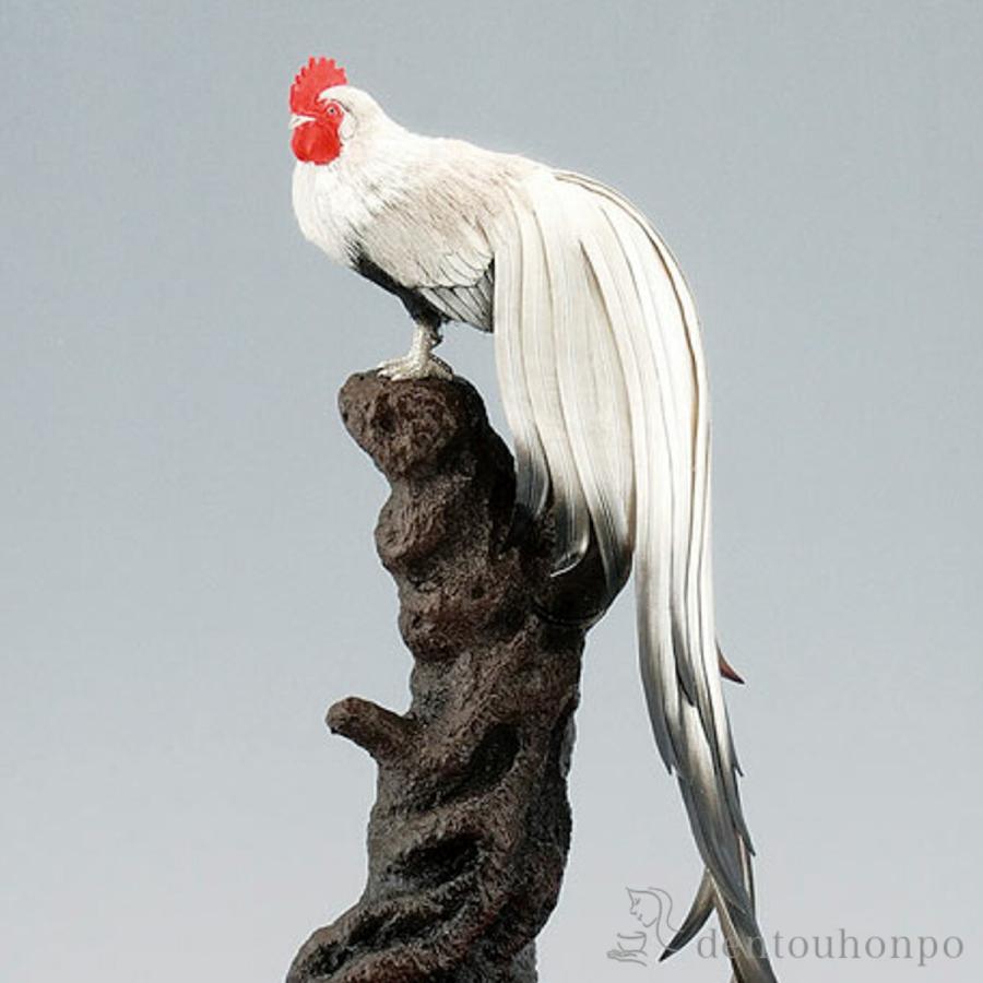 銀製 尾長鶏 92g ( 高級 コレクション 美術品 工芸品 伝統 東京銀器