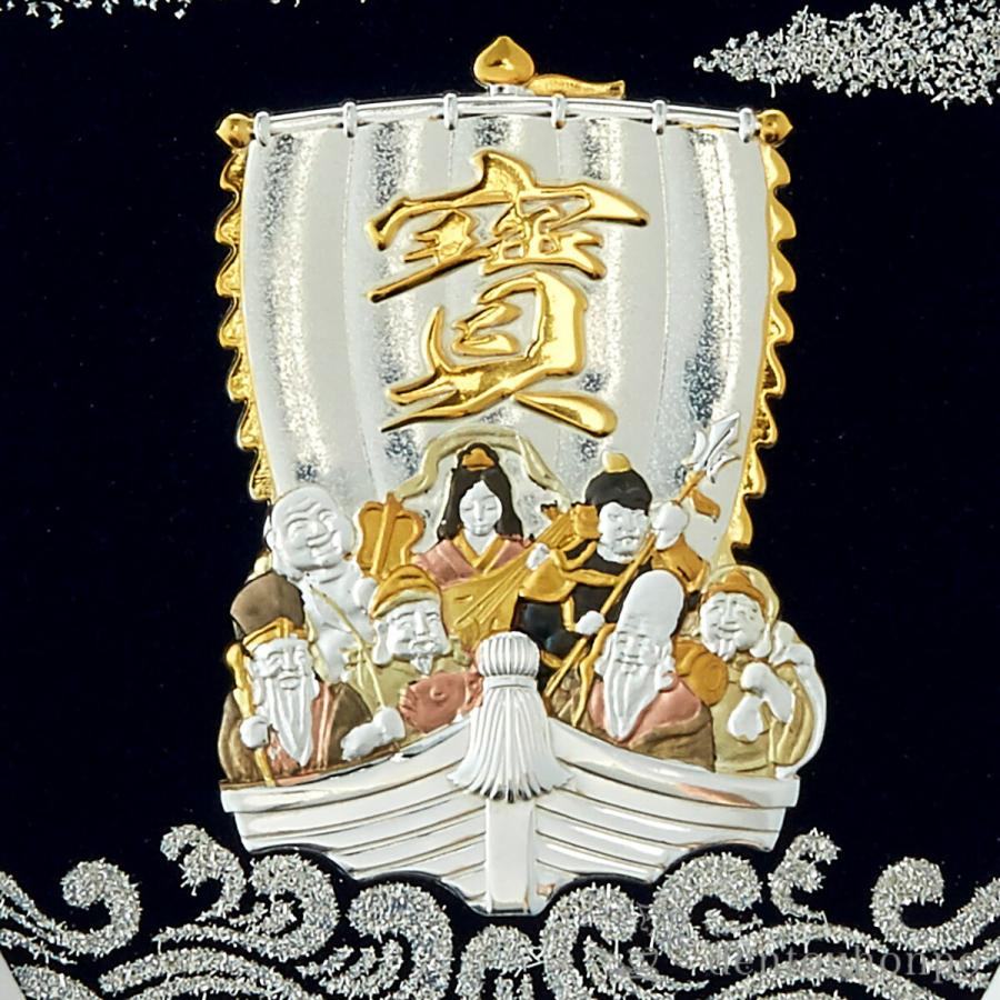 純銀 アートレリーフ 七福神宝船 12g ( 額縁 飾り フレーム 人気