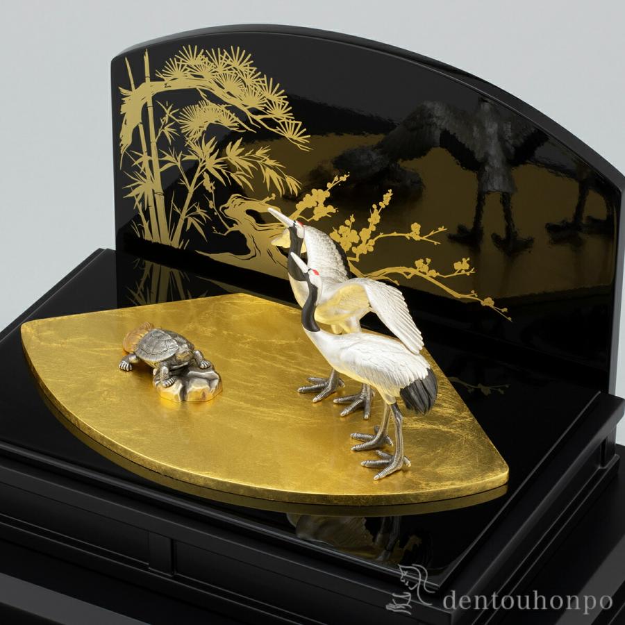 銀製 鶴亀 LPC 50g ( 木札名入れ有料 高級 コレクション 美術品 工芸品