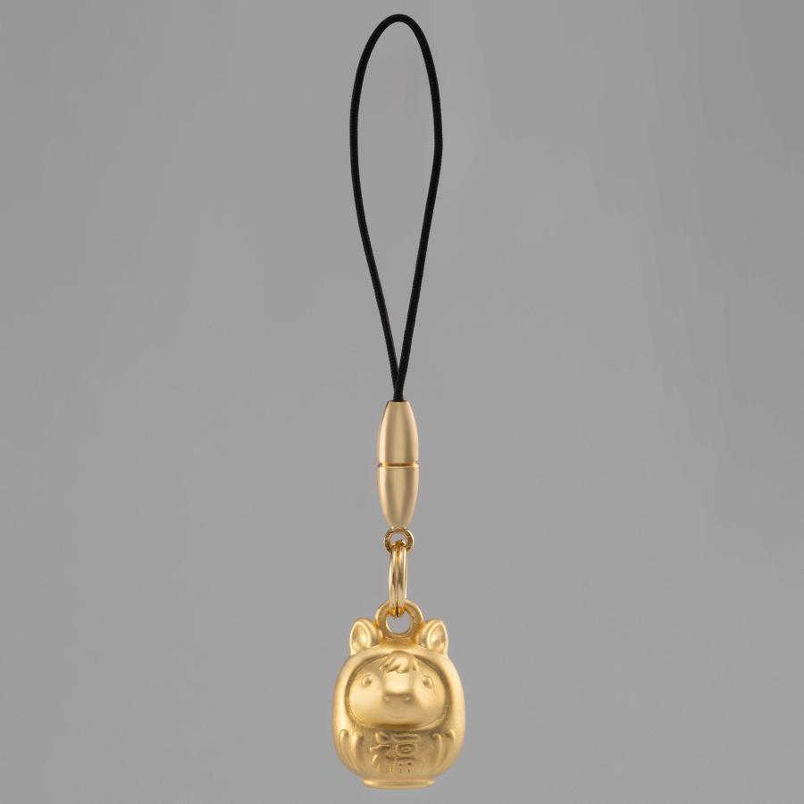純金製 干支 だるま ストラップ 「午」 K24 2.5g 桐箱入り ( 午 馬