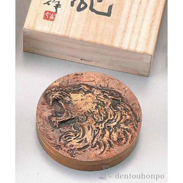 銅製 朱肉入 獅子吼 小 ( 初任給 プレゼント 母の日 ケース 高級 人気 お土産 おすすめ 高岡銅器 周年 創立 上場 竣工 誕生日プレゼント 還暦祝い 古希 喜寿 )