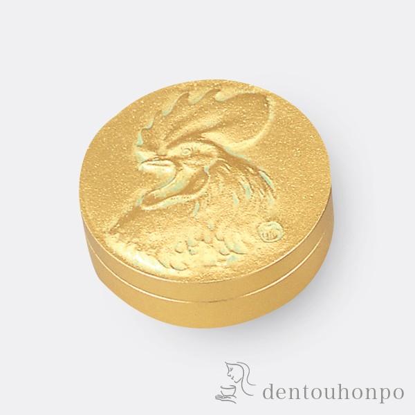 銅製 肉池 春鶏 金箔 ( 退職祝い 定年 ケース 高級 人気 お土産 おすすめ 高岡銅器 周年 創立 上場 竣工 誕生日プレゼント 還暦祝い 古希 喜寿 米寿 )