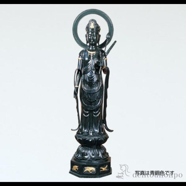 聖観音 円 青銅色 70号 ( 木札名入れ有料 仏像 お寺 日本 屋外 屋内 高岡銅器 法要 メモリアル 法事 祈念 弔事 寄進 奉納 開店 事務所移転 開業 )