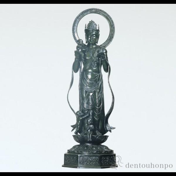 銅製 水子観音 50号 ( 木札名入れ有料 仏像 お寺 日本 屋外 屋内 高岡銅器 法要 メモリアル 法事 祈念 弔事 寄進 奉納 開店 事務所移転 開業 プレゼント )