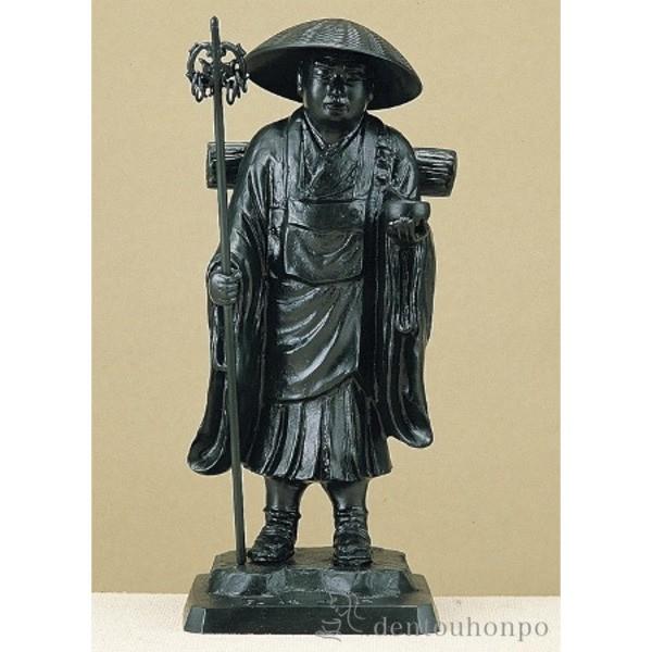銅製 弘法大師 10号 ( 木札名入れ有料 仏壇 寺院 仏様 日本 仏具 高岡銅器 法要 メモリアル 法事 祈念 弔事 寄進 奉納 開店 事務所移転 開業 プレゼント )