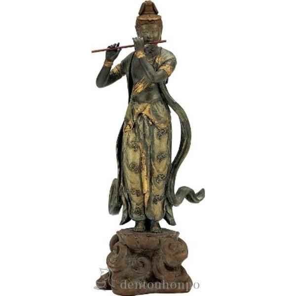 銅製 音声菩薩像 ( 木札名入れ有料 仏壇 寺院 仏様 日本 仏具 高岡銅器 法要 メモリアル 法事 祈念 弔事 寄進 奉納 開店 事務所移転 開業 プレゼント お祝い )