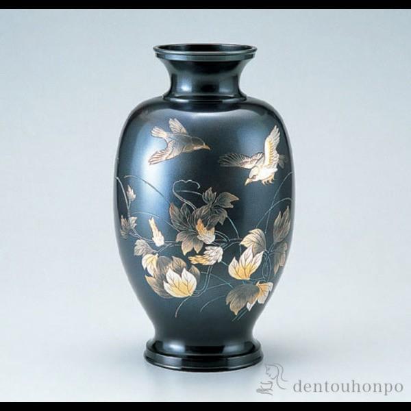 銅製花瓶 鳳祥 小鳥 12号 ( 木札名入れ有料 花瓶 フラワーベース 花器 仏間 おすすめ 高岡銅器 周年 創立 上場 竣工 開店 事務所移転 開業 プレゼント )