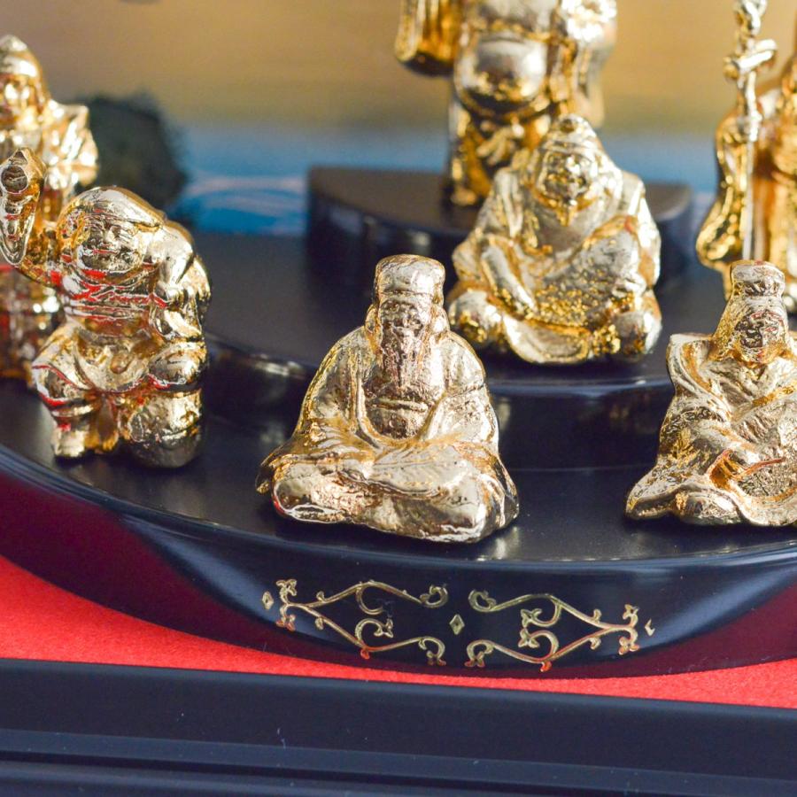 七福神 純金メッキ ( 木札名入れ有料 恵比寿 大黒 宝船 置物 七福神 純金メッキ ( 木札名入れ有料 恵比寿 大黒 宝船 置物