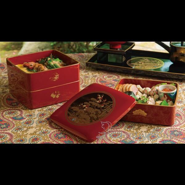 都三段重 松竹梅 赤 5寸 ( 退職祝い 定年 おせち 運動会 漆塗り お正月