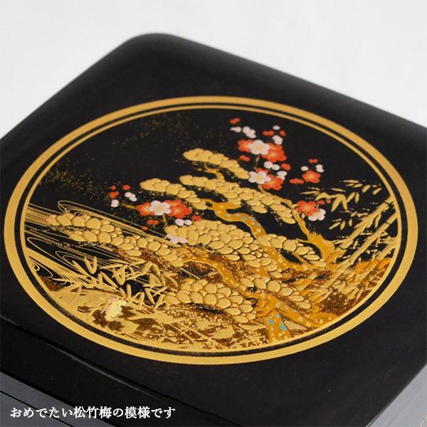 都三段重 松竹梅 赤 5寸 ( 退職祝い 定年 おせち 運動会 漆塗り お正月