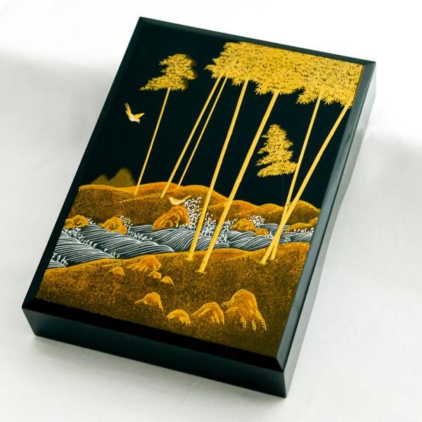 文庫 加伏蓋 山水 アクセサリー 収納ボックス ケース BOX 宝物 山中漆器 文庫 加伏蓋 山水 ( アクセサリー入れ 収納ボックス ケース BOX 宝物