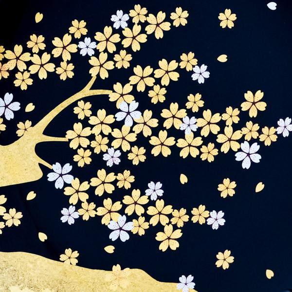 飾り皿 黒 桜 皿立付き ( 木札名入れ有料 退職祝い 定年 置物 飾皿