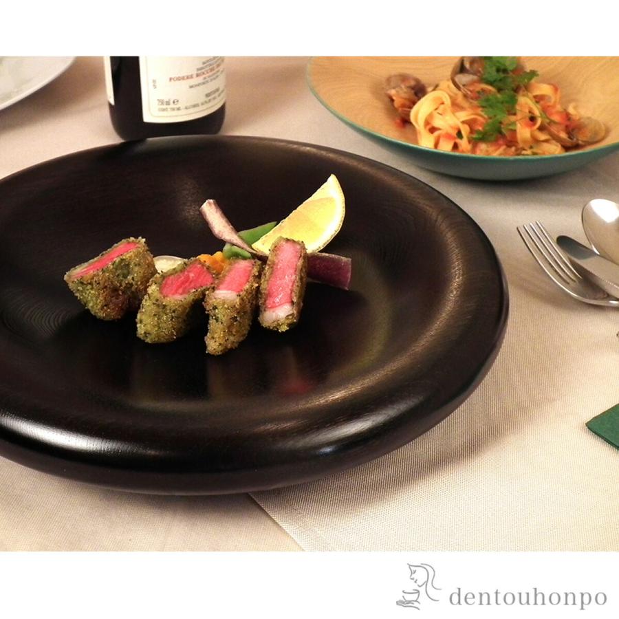 木製カーブディッシュ 神代色 300mm ( 盛皿 プレート テーブルウェア 食器 パーティー 山中漆器 結婚 出産 内祝い 引き出物 金婚式 )の画像