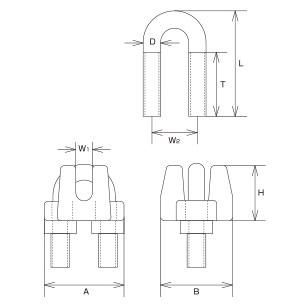 SUSワイヤークリップ 水本機械製作所 ワイヤークリップ ステンレスSUS304 ロープ22mm用 WC