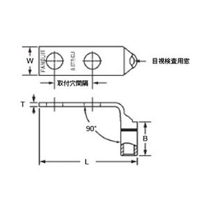 パンドウイット　銅線用圧縮端子　90度アングルタイプ　LCD8-14AF-L　(50個)