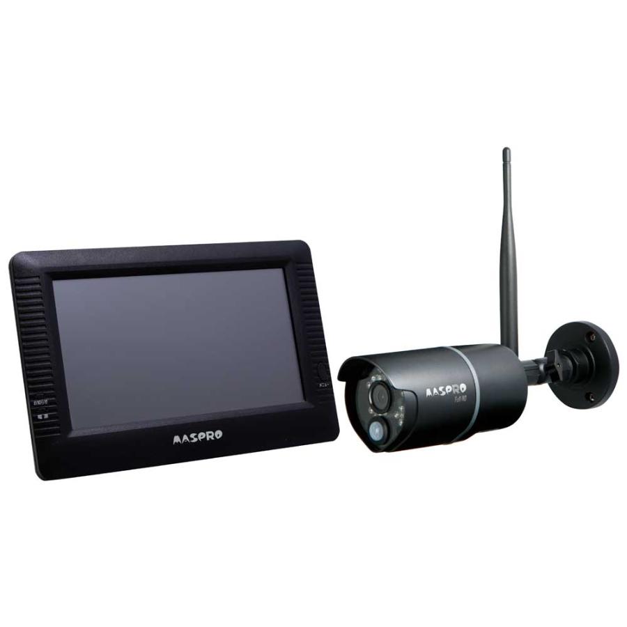 7インチワイドスクリーンワイヤレスモニターセット18個赤外線LEDライト付け マスプロ（MASPRO） マスプロ電工 ワイヤレスHDカメラ 7インチモニター