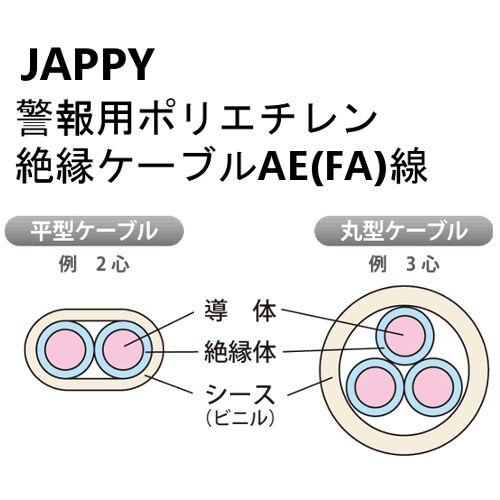 JAPPY　警報用ポリエチレン絶縁ケーブルAE(FA)0.9mm×4C　JB　200m