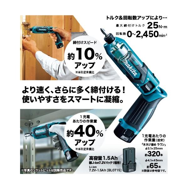 MAKITA マキタ 充電式ペンインパクトドライバ 7.2V 25N・m 1.5Ah 本体・バッテリ×２・充電器・アルミケース付 黒 TD022DSHXB | マキタ | 04