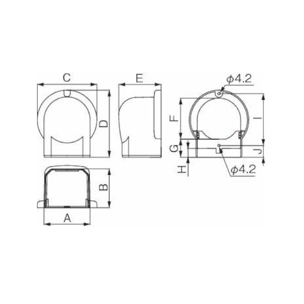 因幡電工 INABA スリムダクトMD ウォールコーナー MW-75-W MW75W