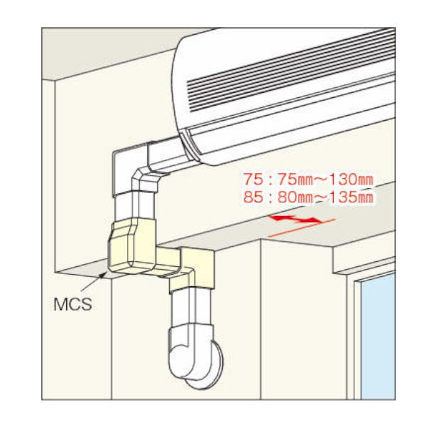 因幡電工 INABA スリムダクトMD 立面スライドコーナー MCS-75-W MCS75W