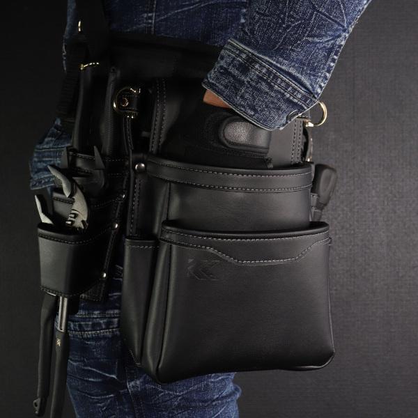 KUROKIN 黒金 腰袋 LIGHTPULEATHER フジ矢 フジヤ 腰袋3段 黒金 AB