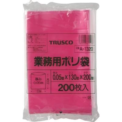 TRUSCO 小型ポリ袋 縦200X横130Xt0．05 200枚入 赤 A1320R｜denzai-com
