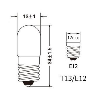 パイロットランプ（小型表示電球） T13/E12 24V2W 【※100個入】 電球形状T13/口金E12(9989円)