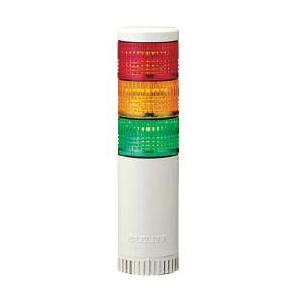 パトライト　LED薄型小型積層信号灯　LE-320FBW　3段　点灯/点滅/ブザー　AC220V　50Ф　直取付け 赤・黄・緑｜denzai-land