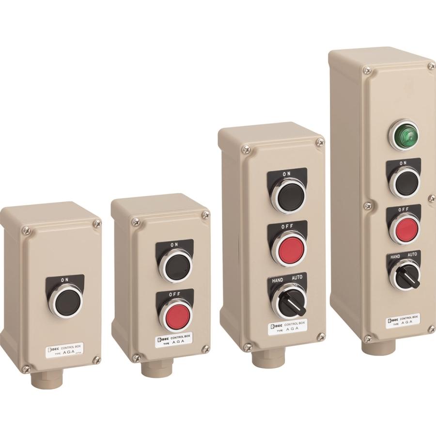 IDEC AGA311Y 防雨形コントロールボックス 取付穴3点用 : 電材