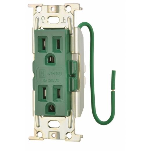 神保電器 JME-BN-55GH-AM G 埋込接地ダブルコンセント 医用 緑色